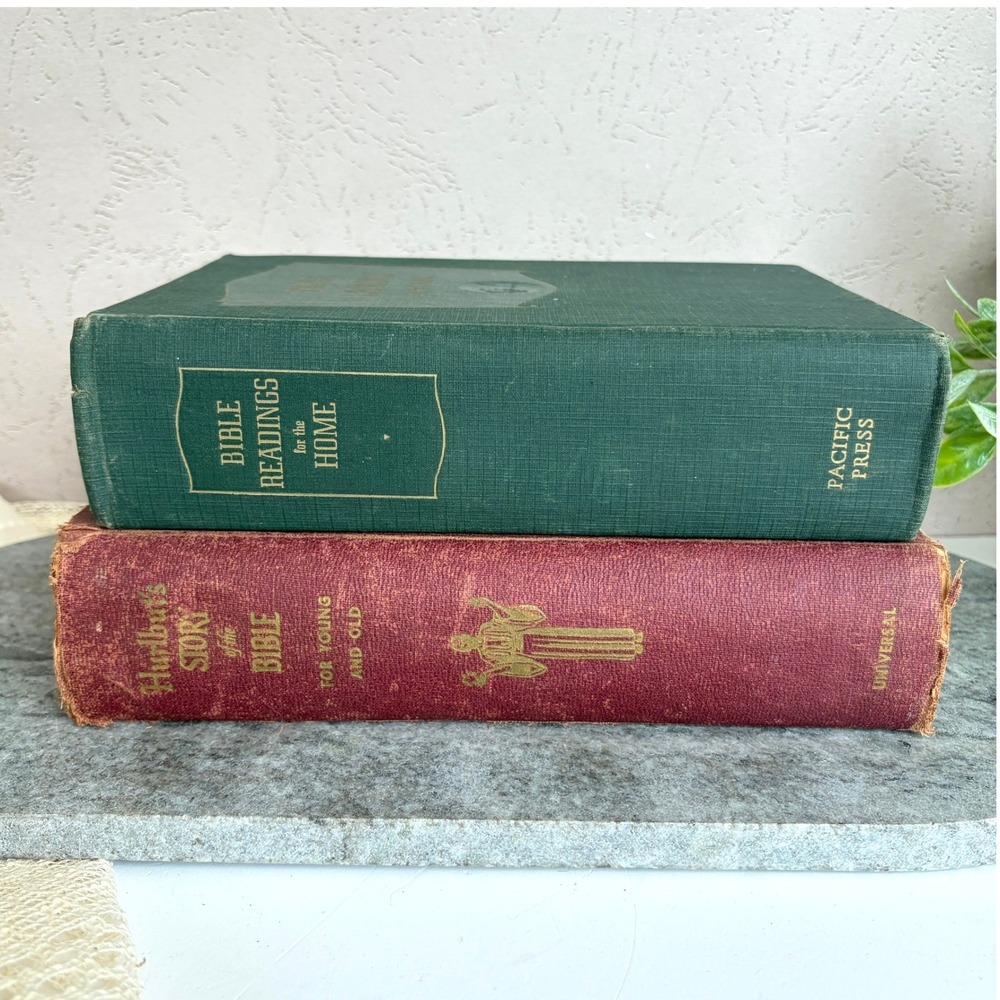 Vintage Religious Book Set Hurlbuts Story of the Bible & Bible Readings Home